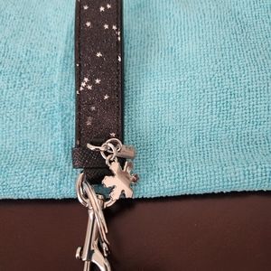 Coach Black Glitter Star Key/Wristlet Strap